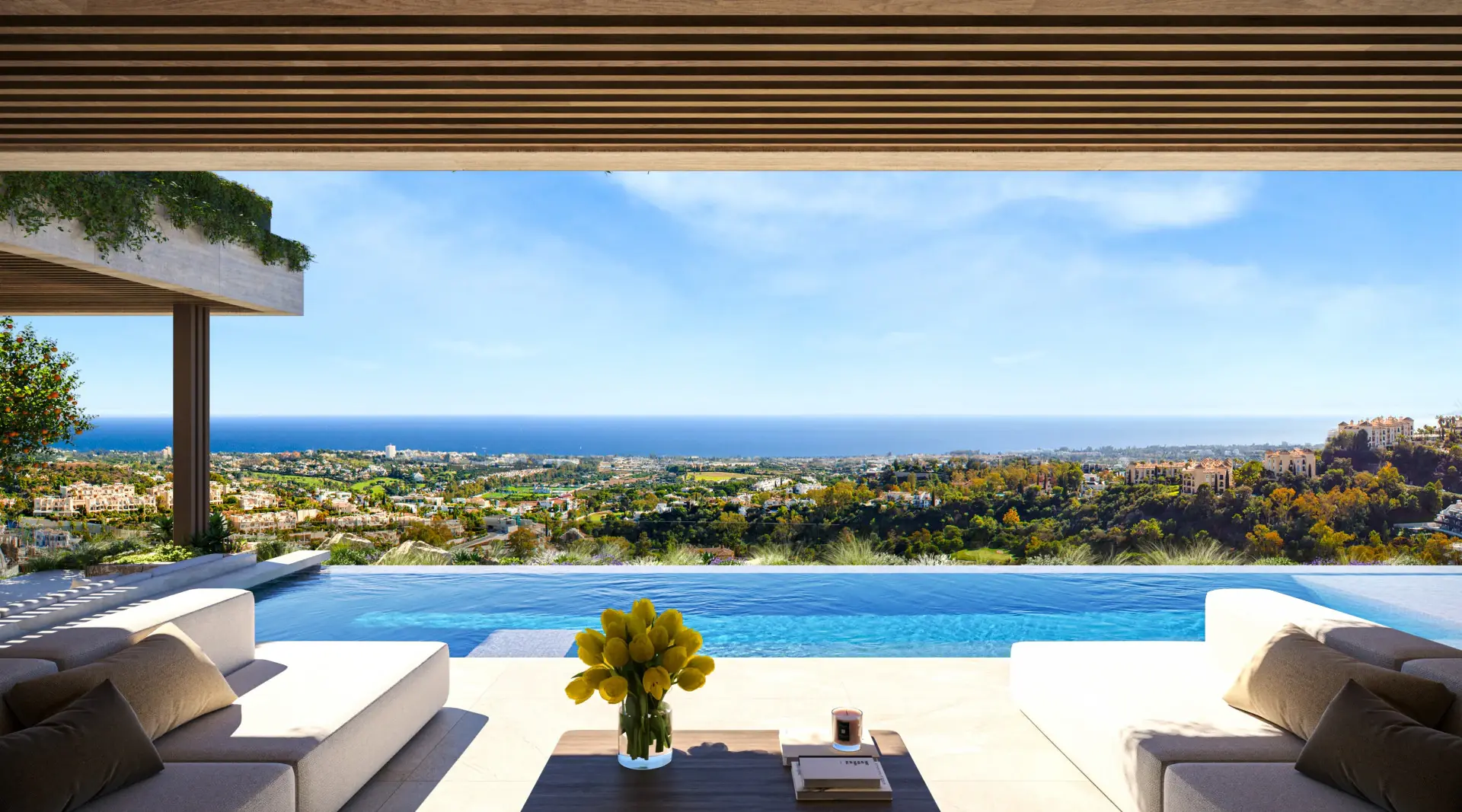 Terrace with a pool and sea view, Costa del Sol